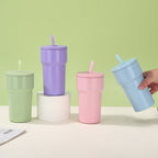 Vaso térmico unisex con tapa antipolvo y pajita