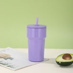 Vaso térmico unisex con tapa antipolvo y pajita