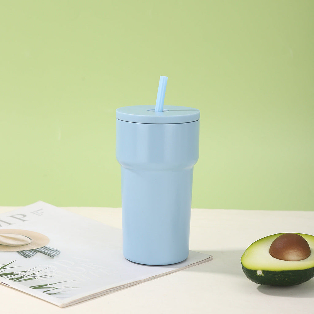 Vaso térmico unisex con tapa antipolvo y pajita