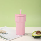 Vaso térmico unisex con tapa antipolvo y pajita