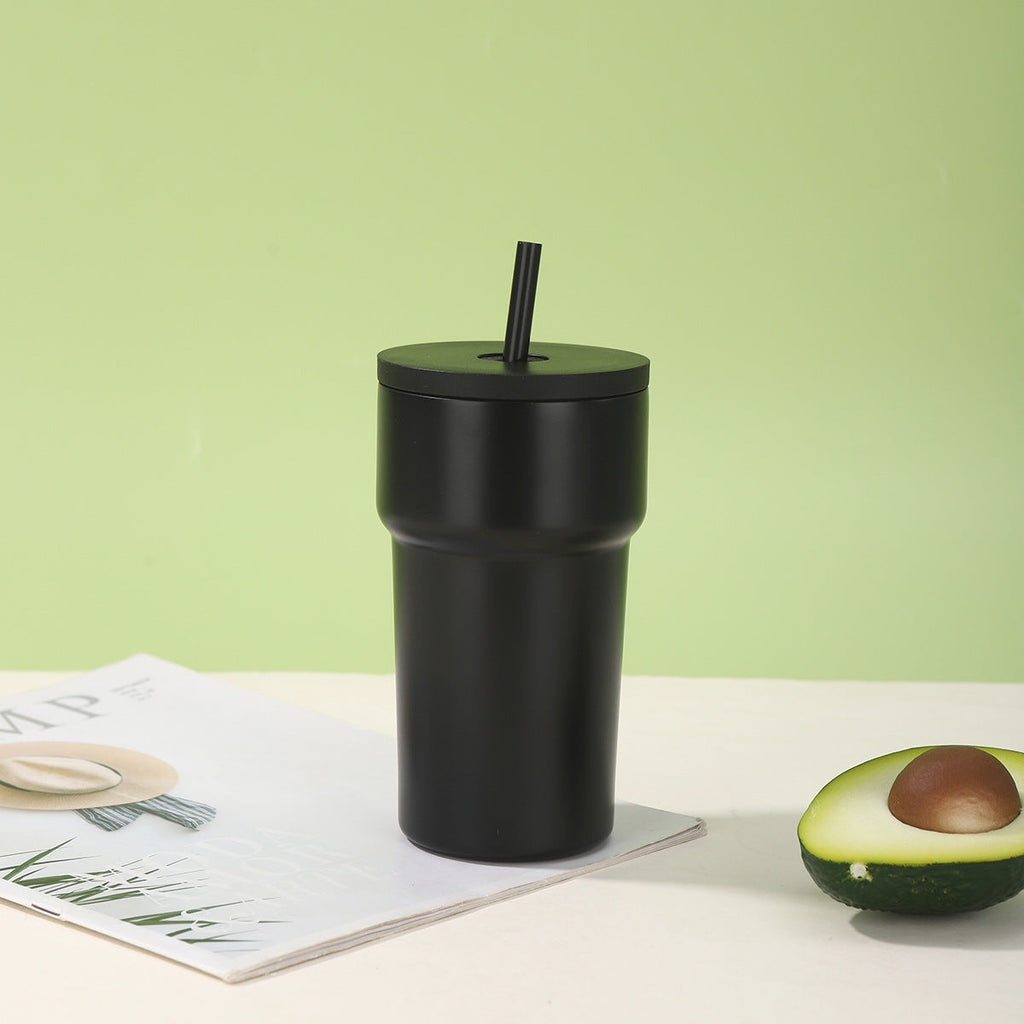 Vaso térmico unisex con tapa antipolvo y pajita