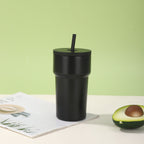 Vaso térmico unisex con tapa antipolvo y pajita