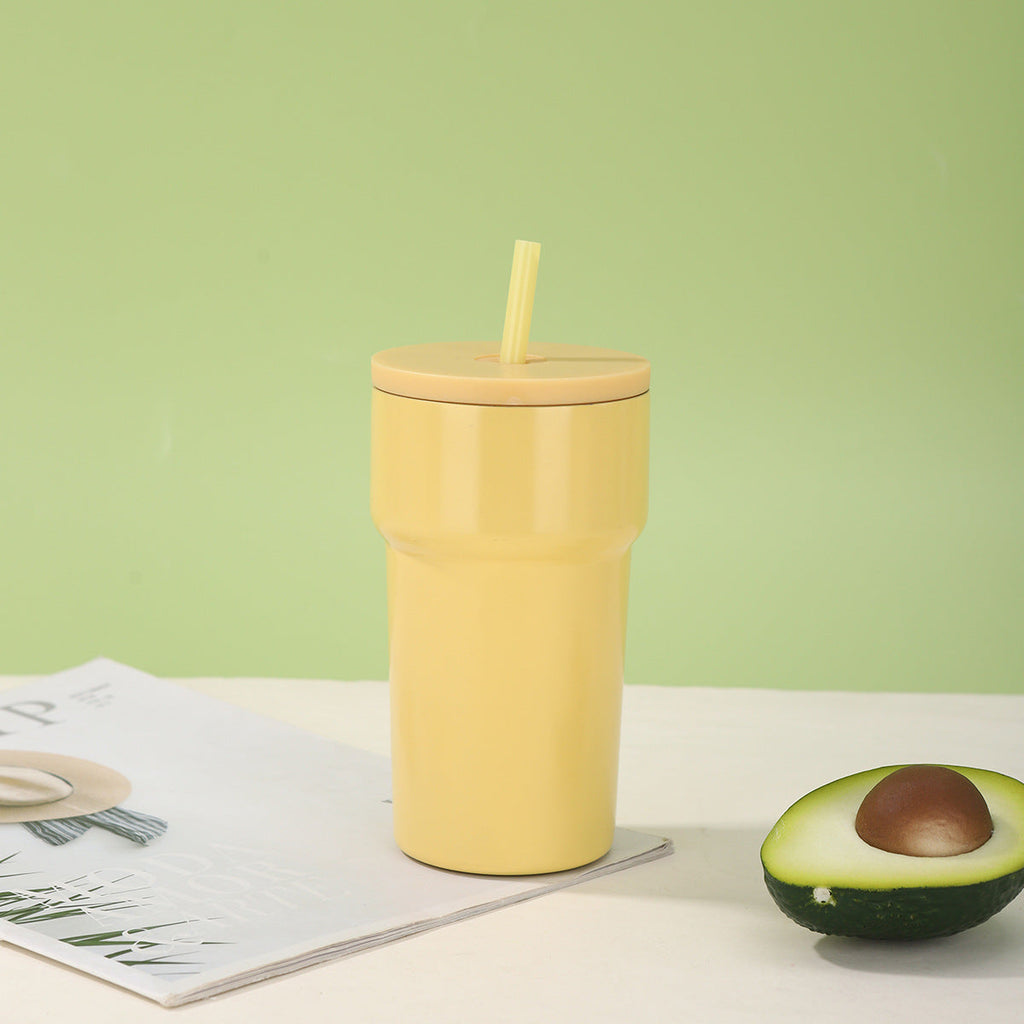 Vaso térmico unisex con tapa antipolvo y pajita