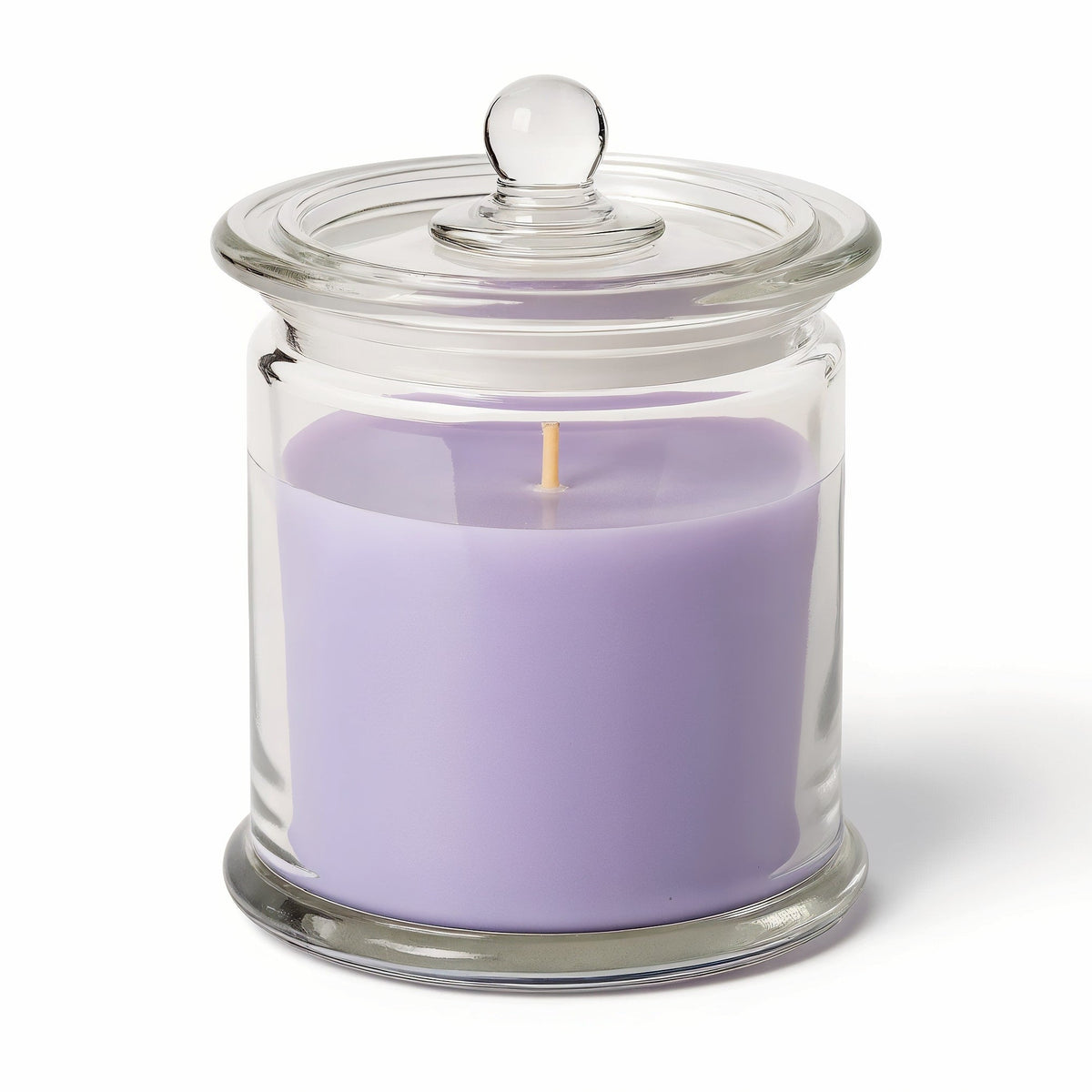 Vela de soja Lavender Fields de ORNISHOP en tarro de cristal transparente