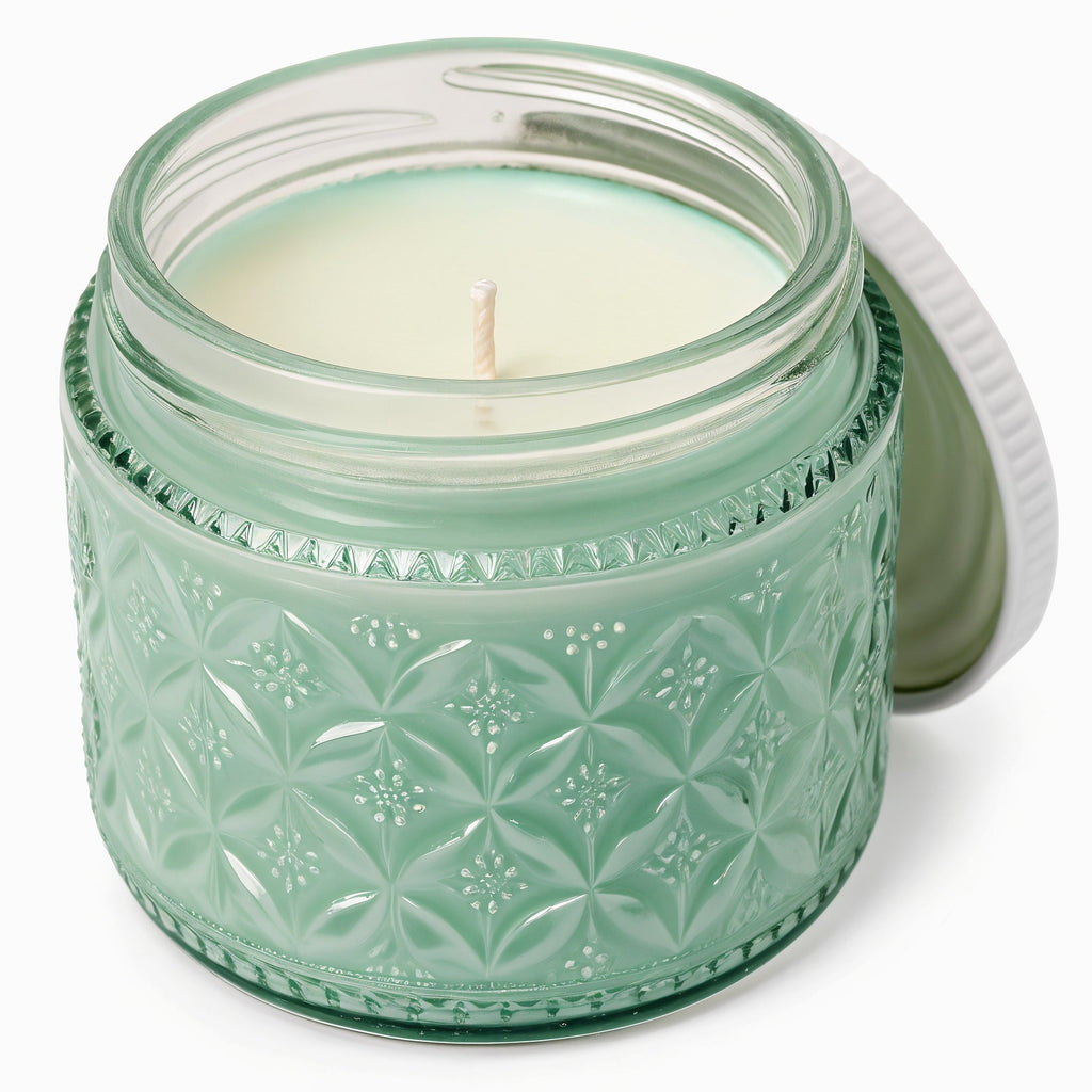 ORNISHOP Mint Refresh Soy Candle en tarro verde menta con relieve