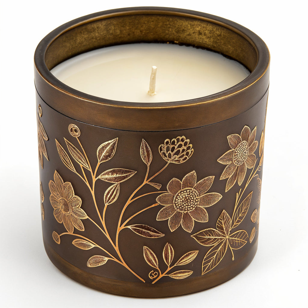 Vela de soja Patchouli Dream de ORNISHOP en tarro bronce