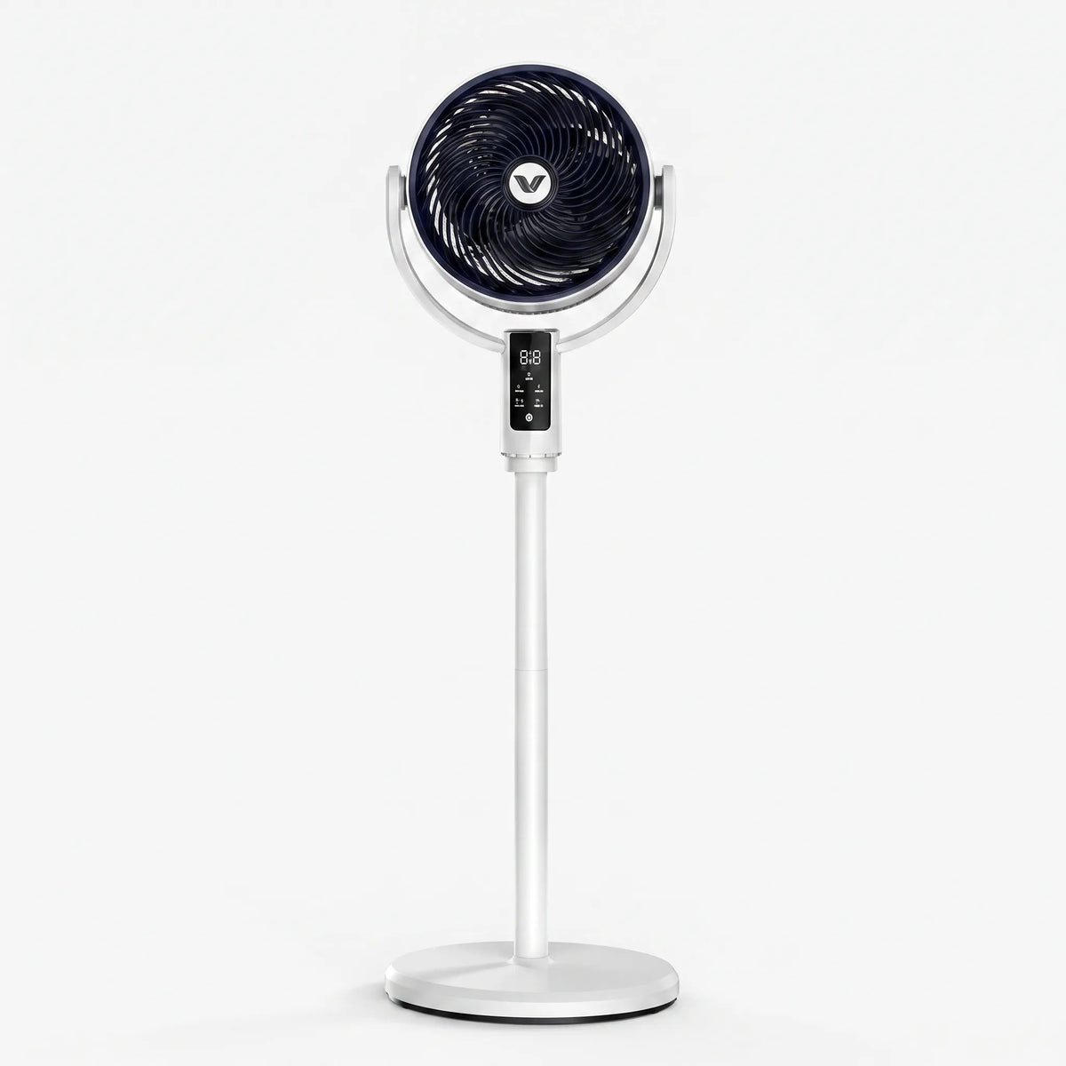 Ventilador de pie de plástico | Carcasa blanca con mando a distancia | Diez velocidades y oscilación de 90 grados