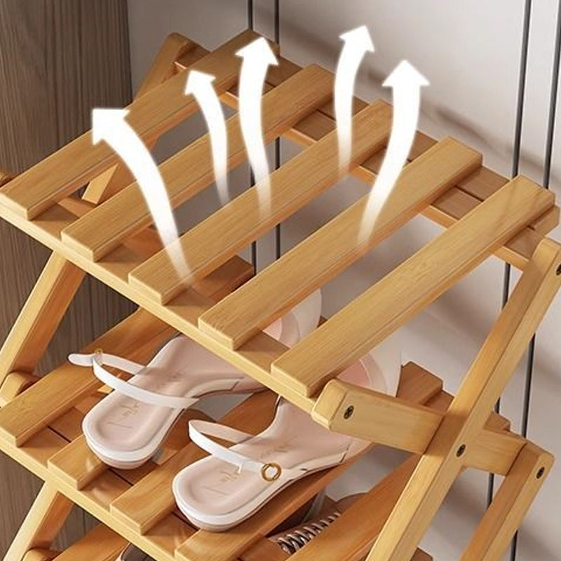 Zapatero plegable ClearStep de bambú