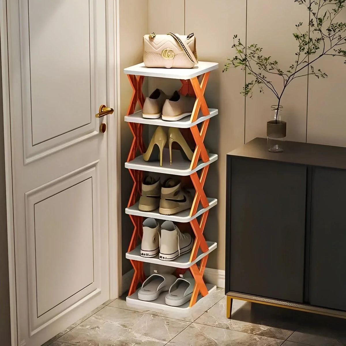 Zapatero plegable multifuncional para ahorrar espacio