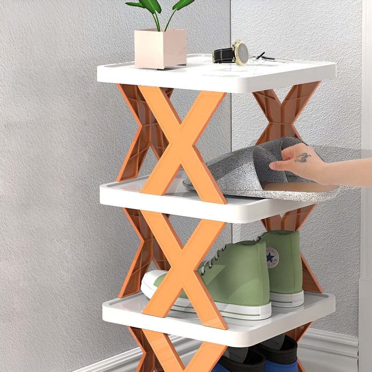Zapatero plegable multifuncional SpaceSaver