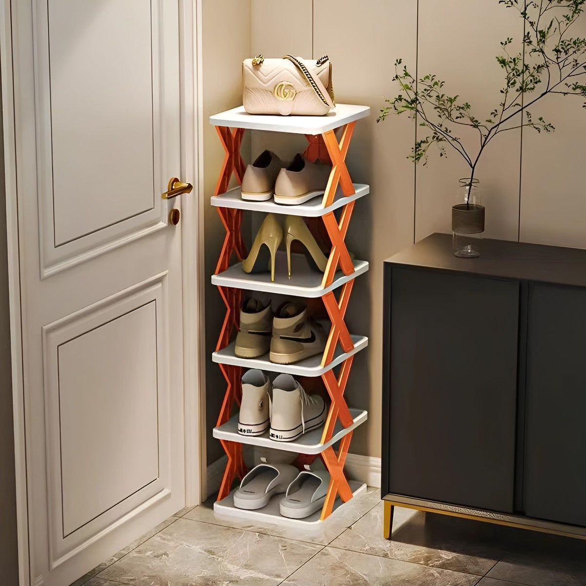 Zapatero plegable multifuncional SpaceSaver