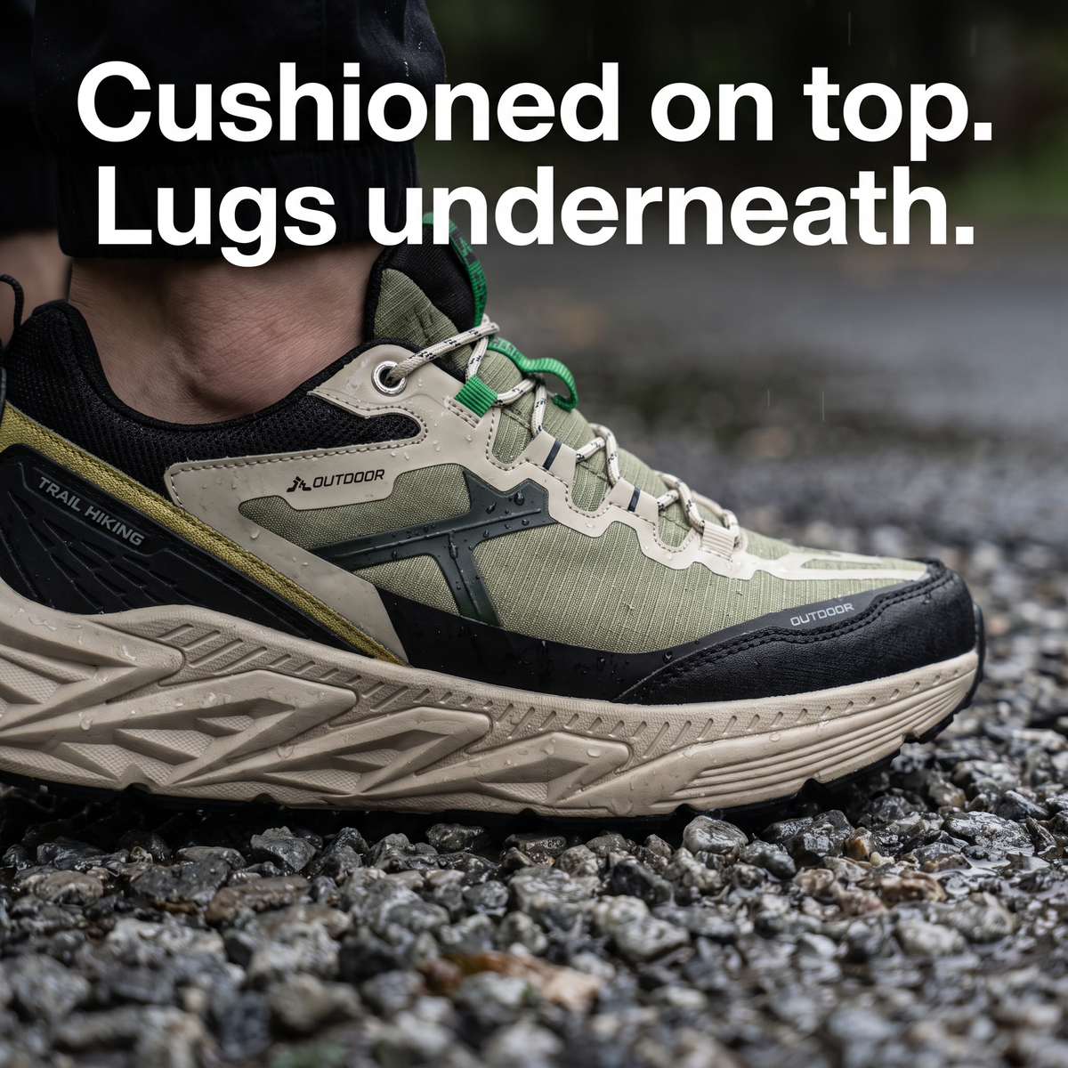 Zapatillas de trail para hombre - Zapatillas de running acolchadas para caminar y senderismo
