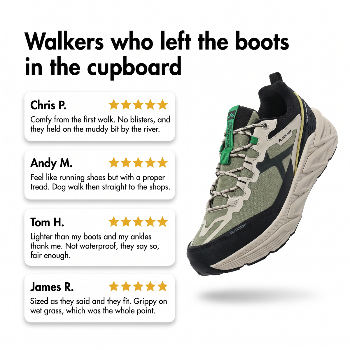 Zapatillas de trail para hombre - Zapatillas de running acolchadas para caminar y senderismo