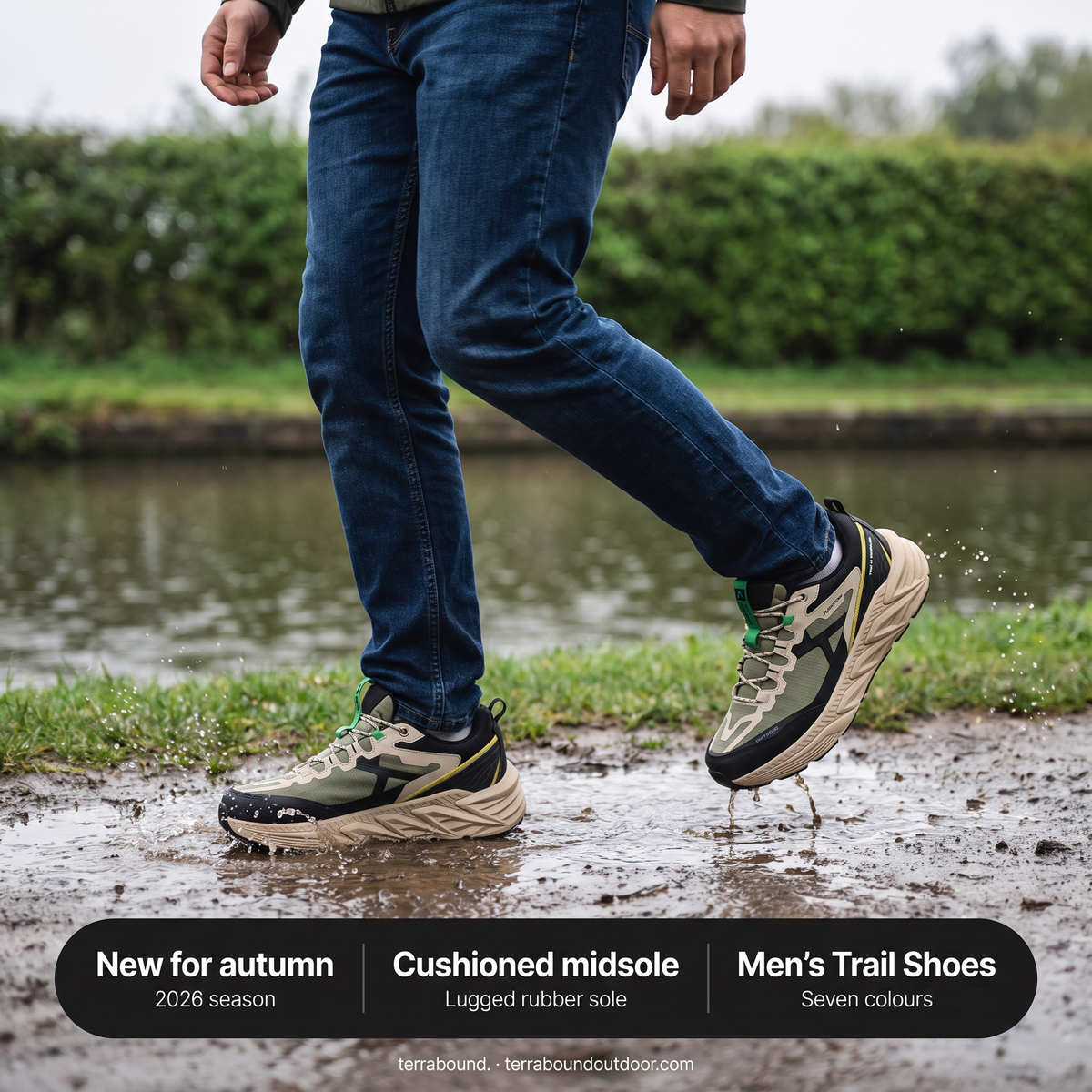Zapatillas de trail para hombre - Zapatillas de running acolchadas para caminar y senderismo