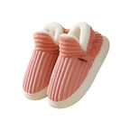 Zapatillas de estar por casa forradas de felpa, zapatillas de invierno con talón cerrado en tejido acanalado y suela gru