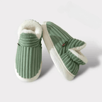 Zapatillas de estar por casa forradas de felpa, zapatillas de invierno con talón cerrado en tejido acanalado y suela gru