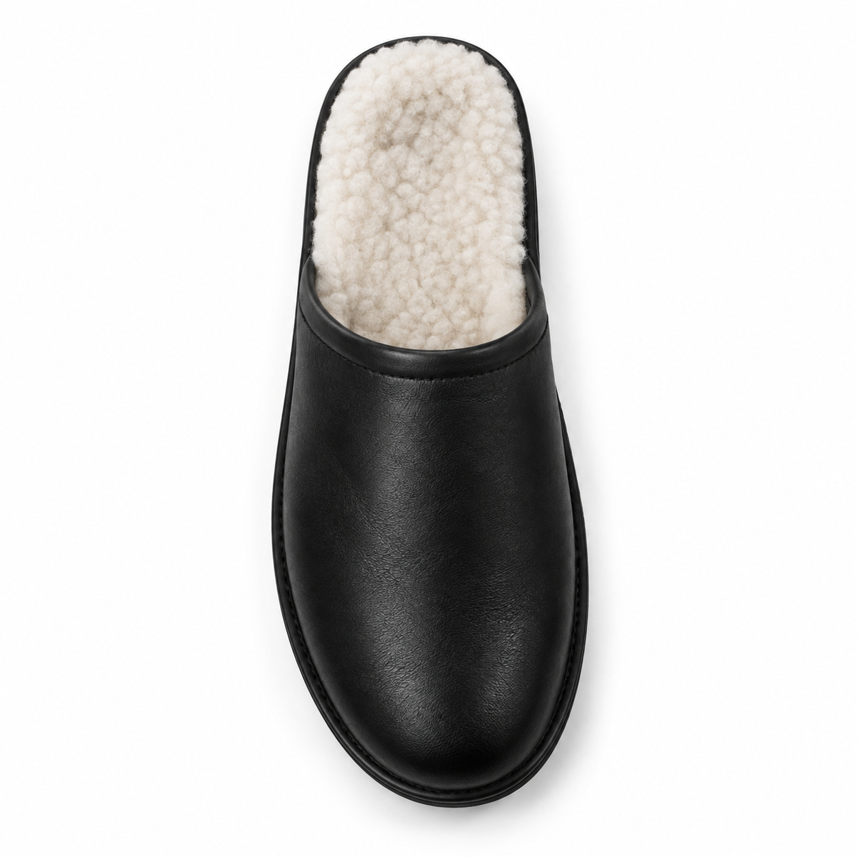 Zapatillas de estar por casa para hombre con forro de pelo sintético negras de interior