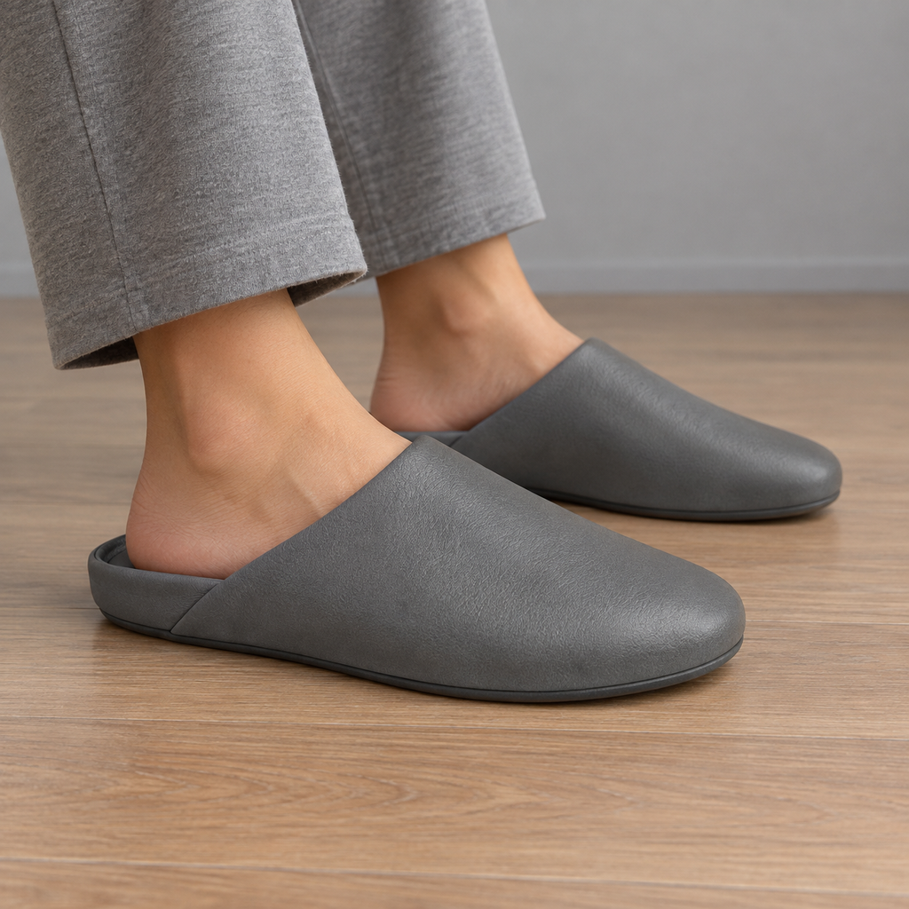 Zapatillas de estar por casa grises sin talón para hombre ORNISHOP