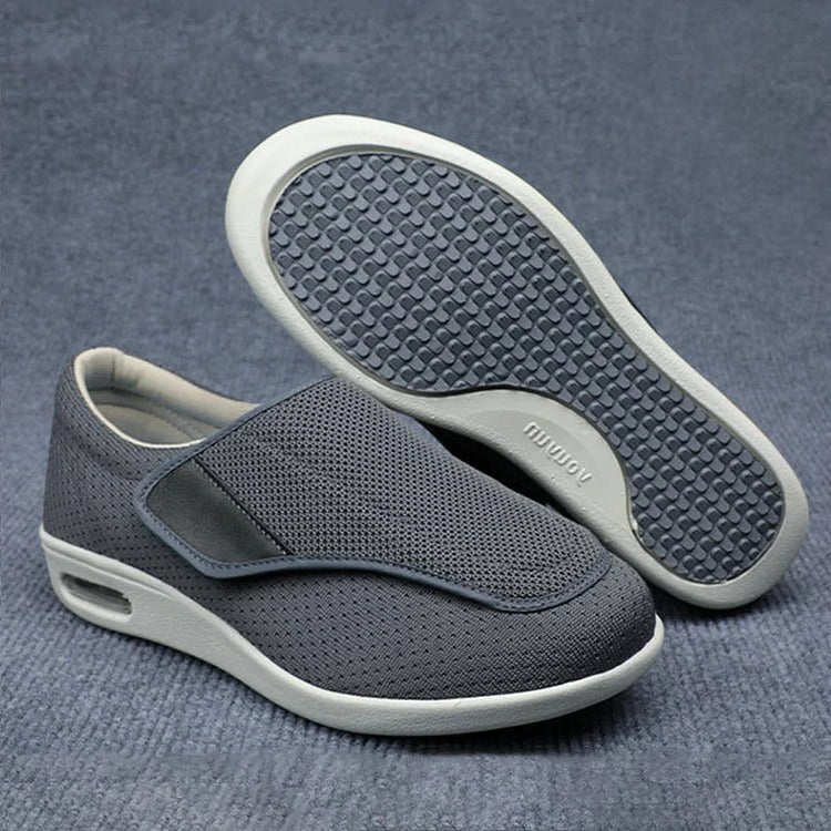 Zapatos anchos para pies hinchados con correas ajustables y plantillas extraíbles de espuma viscoelástica