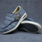 Zapatos anchos para pies hinchados con correas ajustables y plantillas extraíbles de espuma viscoelástica
