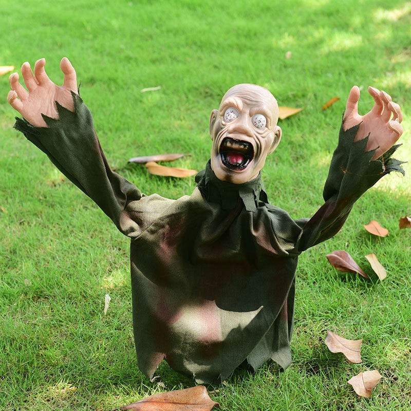Zombi gritando terrorífico para jardín – Decoración de Halloween