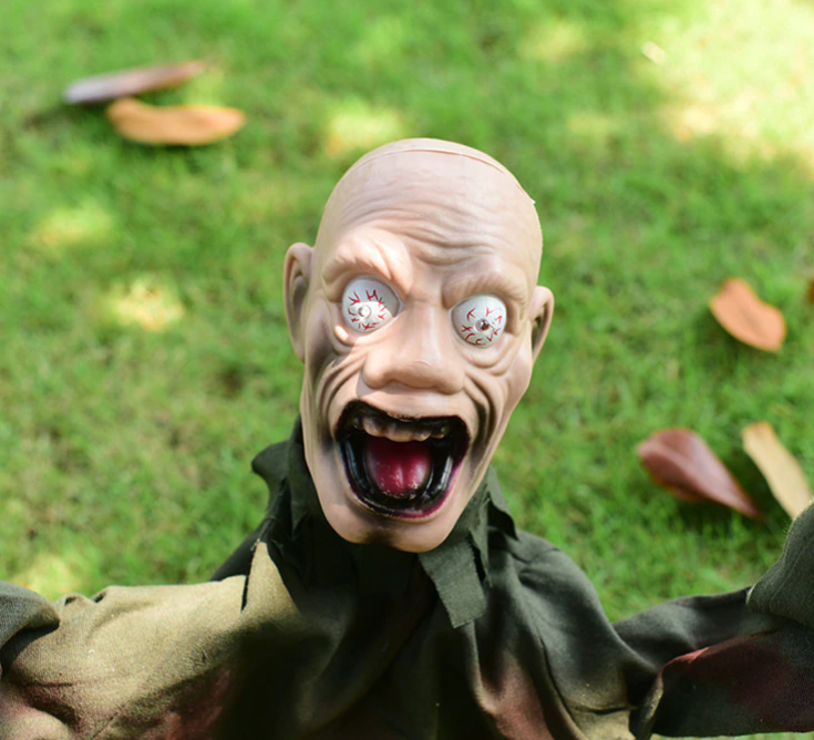 Zombi gritando terrorífico para jardín – Decoración de Halloween