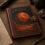 Cuaderno Místico Planeta Marte y Exploración Cósmica con Cierre Metálico Vintage