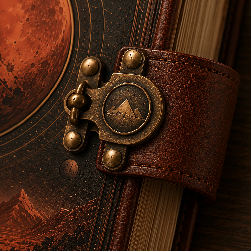 Cuaderno Místico Planeta Marte y Exploración Cósmica con Cierre Metálico Vintage