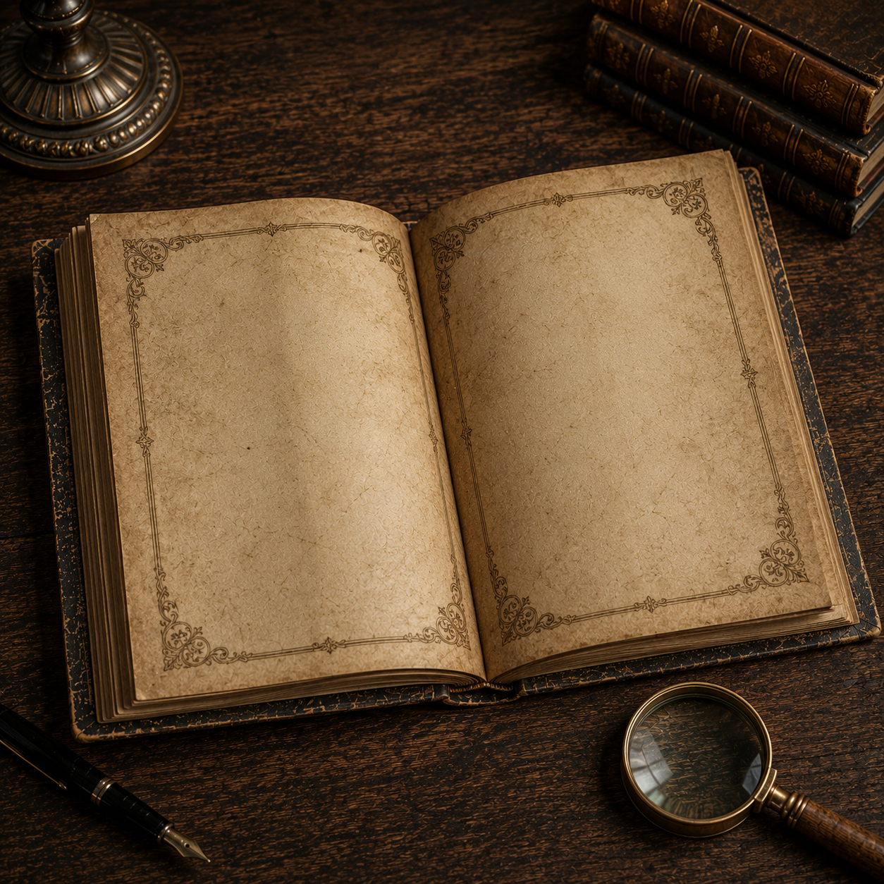 Cuaderno Vintage con Diseño de Gorila y Ornamentación Clásica