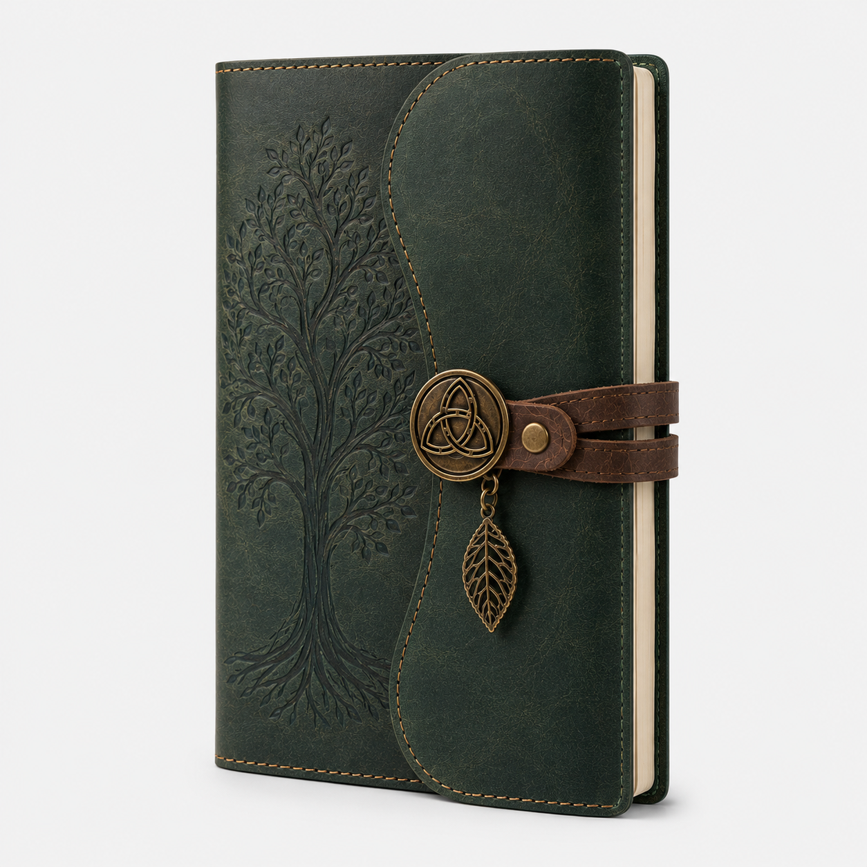 Cuaderno Místico Árbol de la Vida Celta con Cierre Vintage y Colgante Decorativo