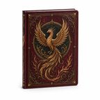 Cuaderno Místico Fénix Dorado con Cubierta Vintage Ornamentada