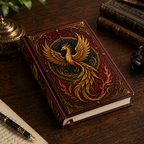Cuaderno Místico Fénix Dorado con Cubierta Vintage Ornamentada