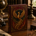 Cuaderno Místico Fénix Dorado con Cubierta Vintage Ornamentada