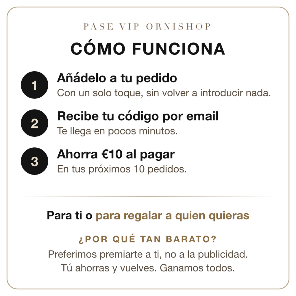 Cómo funciona el Pase VIP Ornishop: añádelo, recibe tu código por email y ahorra €10 en tus próximos 10 pedidos